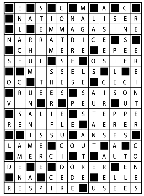 Solutions des mots fléchés du précédent numéro