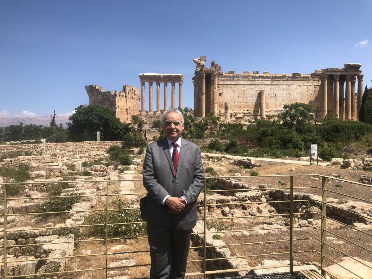 Ghassan Salamé visite les sites archéologiques de Baalbeck Ghassan Salamé visite les sites archéologiques de Baalbeck