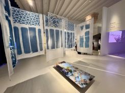 In Milan, Ala Tannir presented blueprints, life-sized plans of the façade of a Beirut house, and the imprints of the Mediterranean in a work by Lara Tabet. (Credit: Courtesy of the artist)