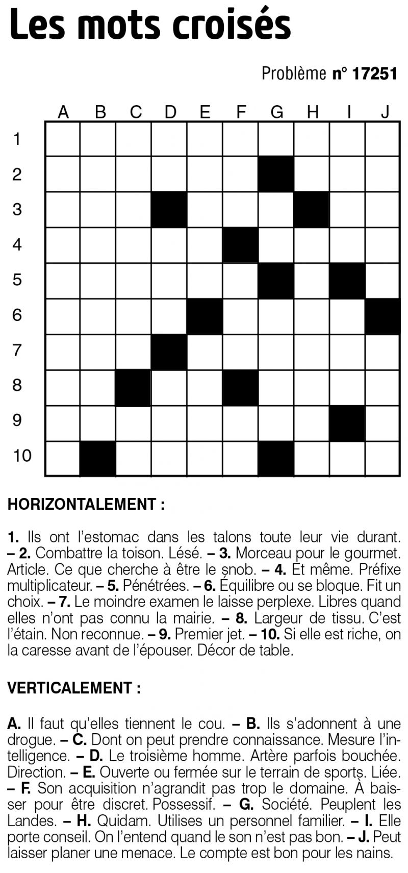 Les mots croisés