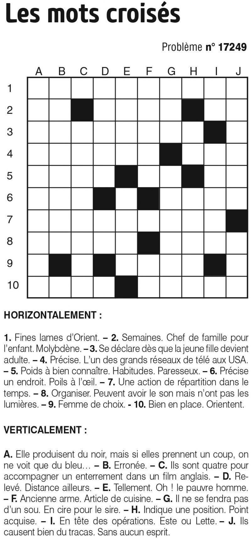 Les mots croisés