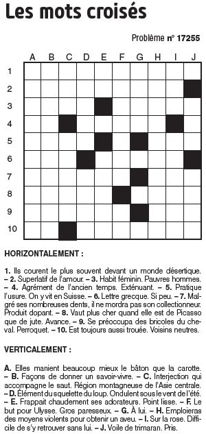 Les mots croisés