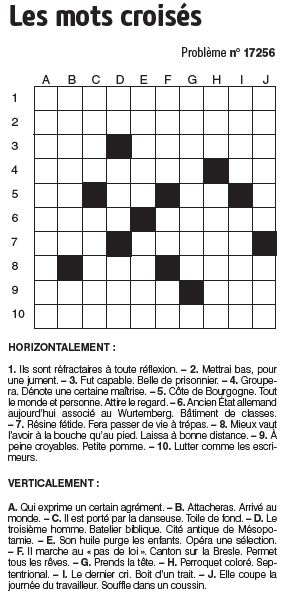 Les mots croisés