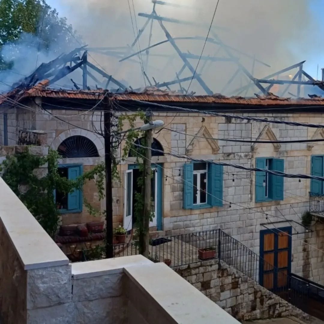 Fire in Ehden: 150-year-old Karaz guesthouse partially destroyed Fire in Ehden: 150-year-old Karaz guesthouse partially destroyed