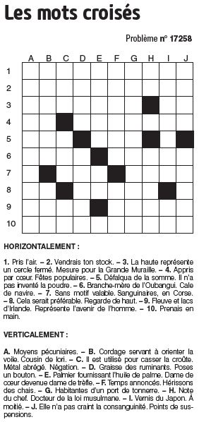 Les mots croisés