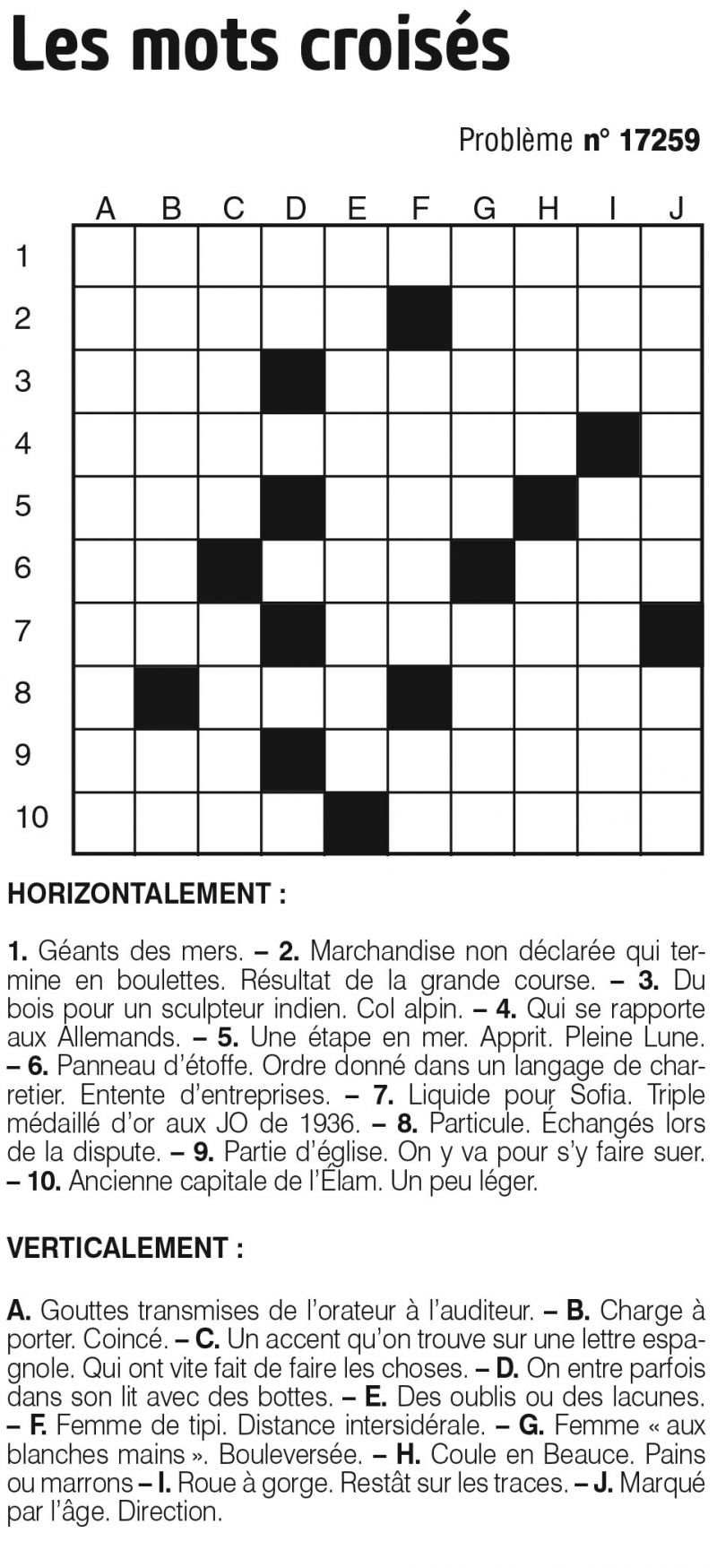 Les mots croisés