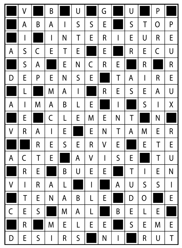 Solutions des mots fléchés du précédent numéro