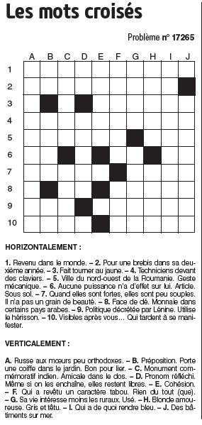 Les mots croisés