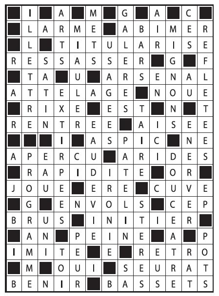 Solutions des mots fléchés du précédent numéro