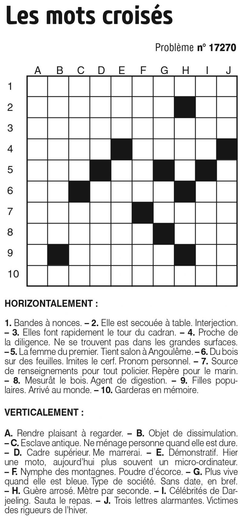 Les mots croisés