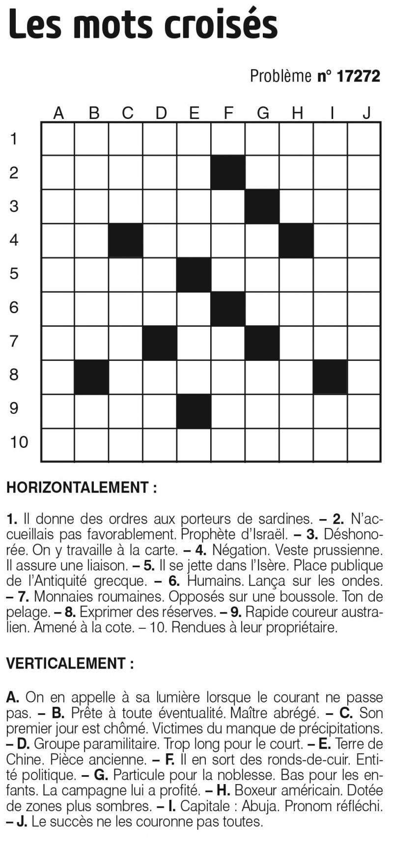 Les mots croisés
