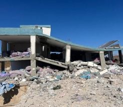L'usine détruite par une frappe israélienne, le 4 juillet 2025. Photo fournie par notre correspondant Mountasser Abdallah.