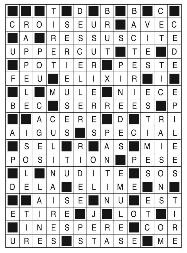 Solutions des mots fléchés du précédent numéro