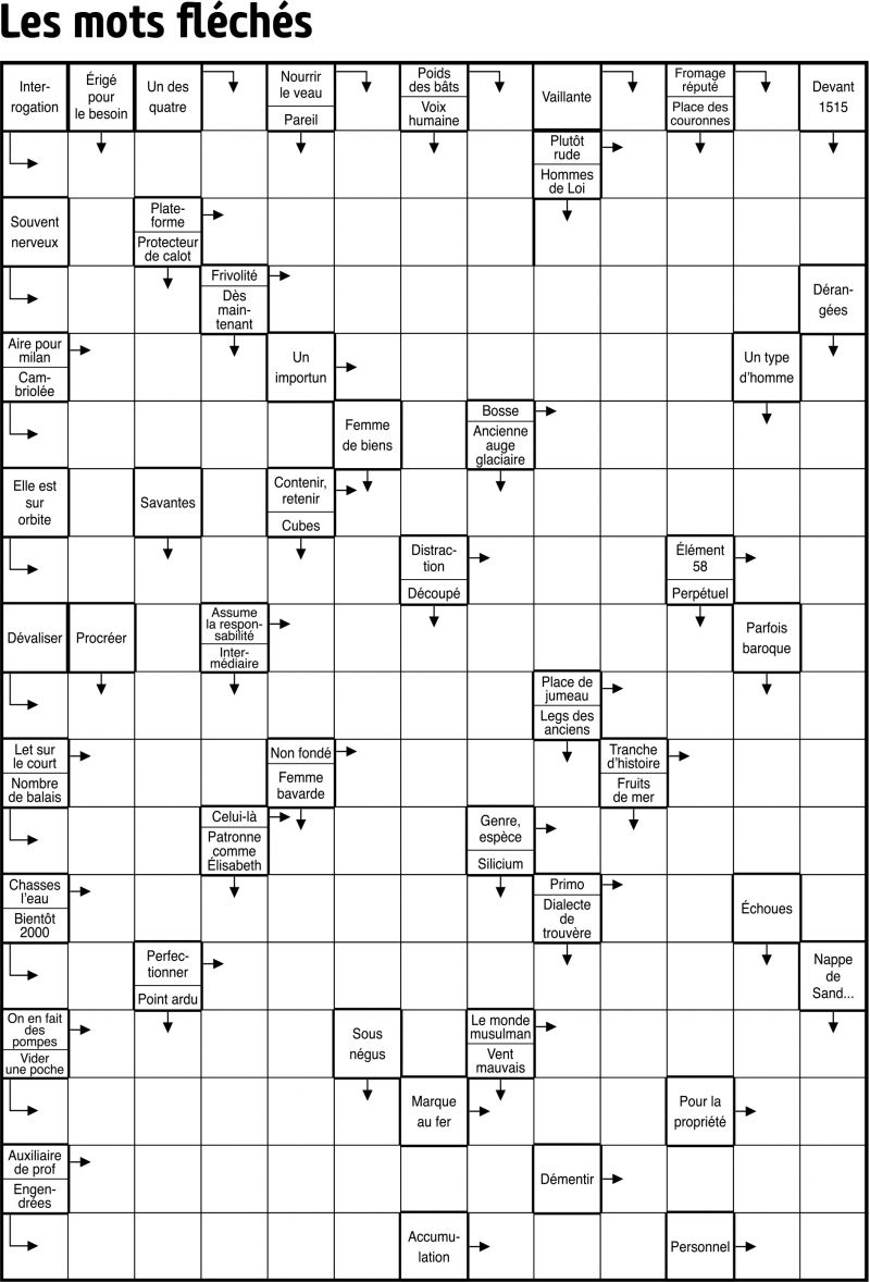 Les mots fléchés