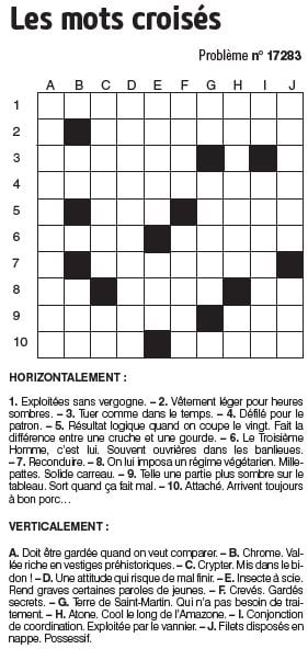Les mots croisés