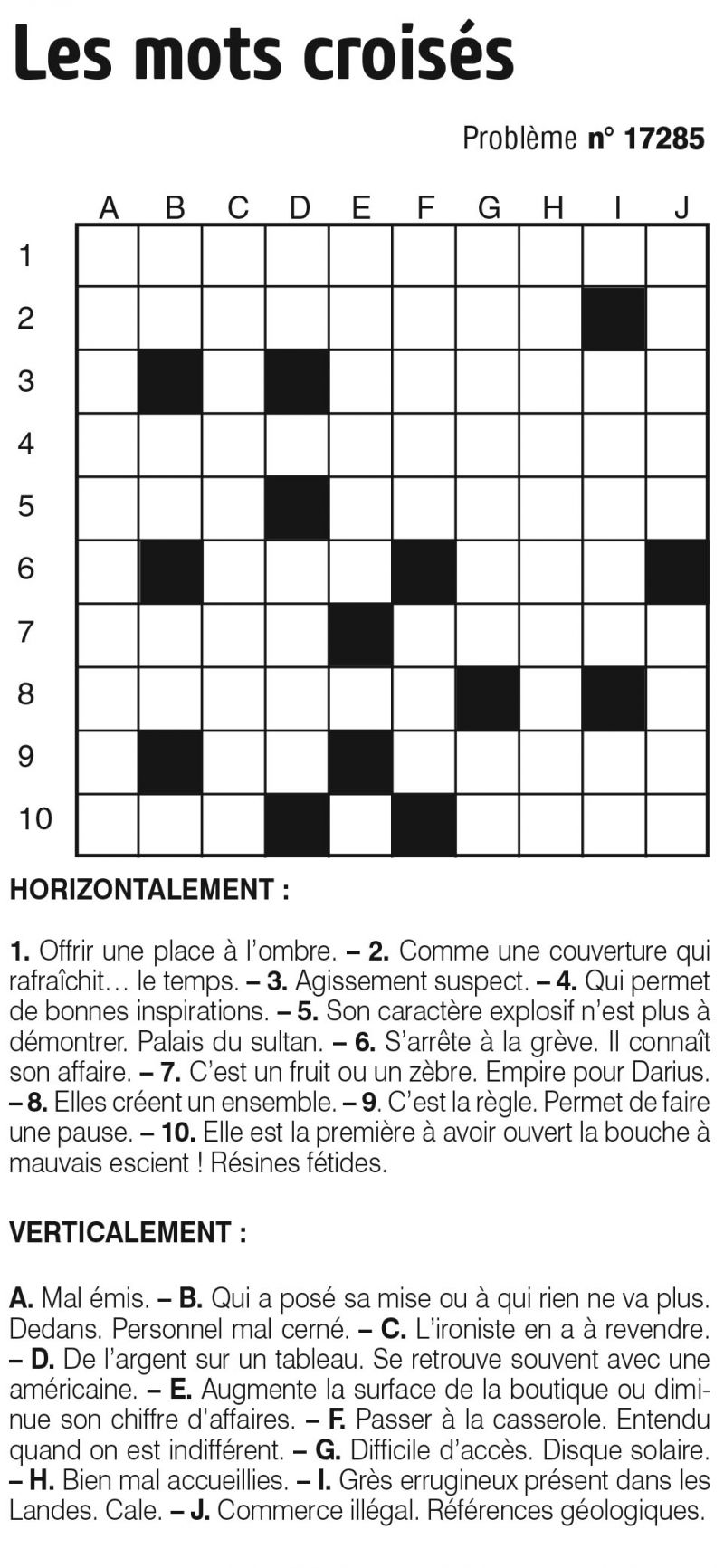 Les mots croisés