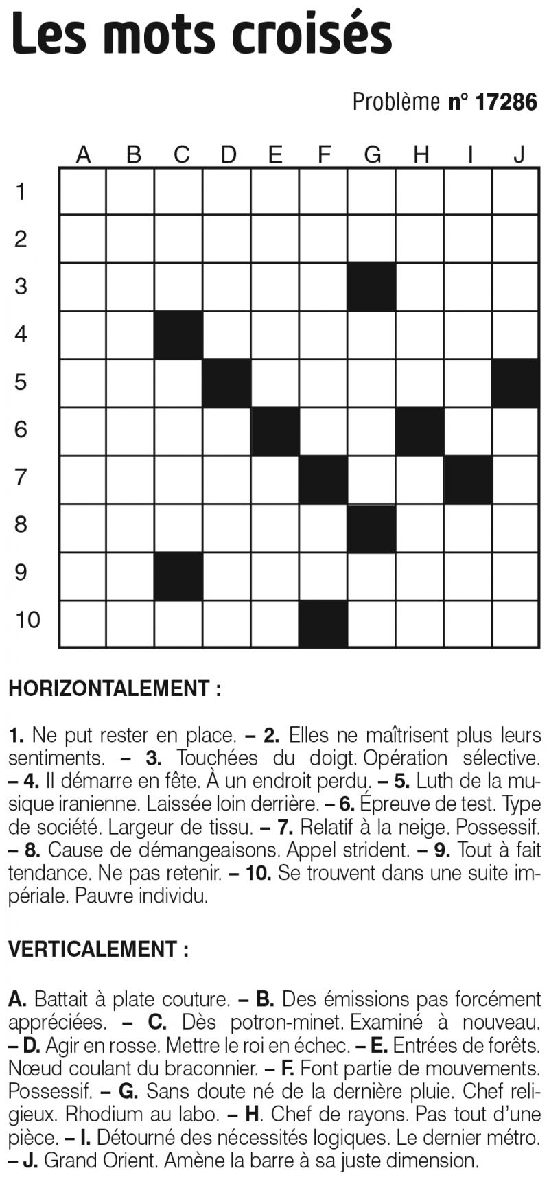 Les mots croisés