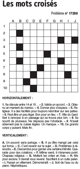 Les mots croisés