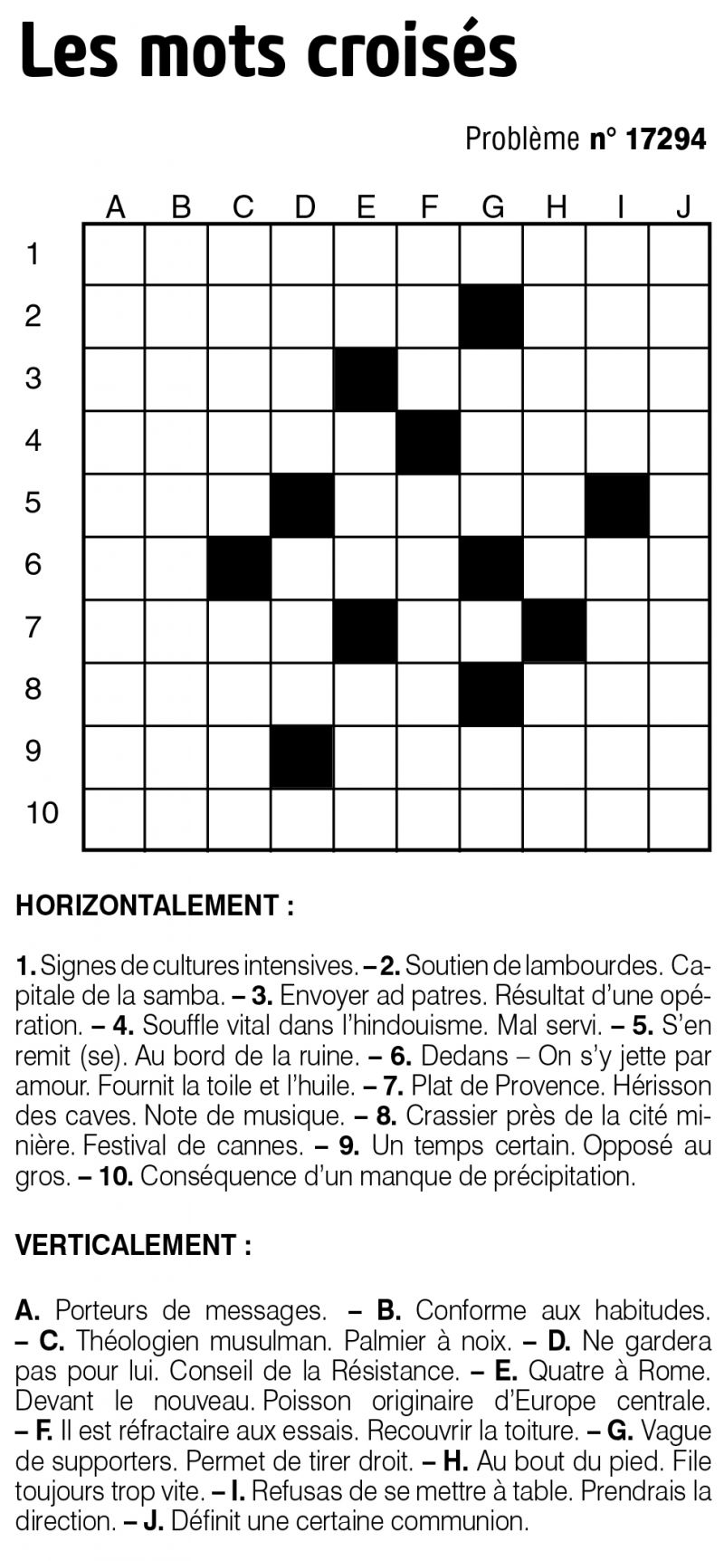 Les mots croisés