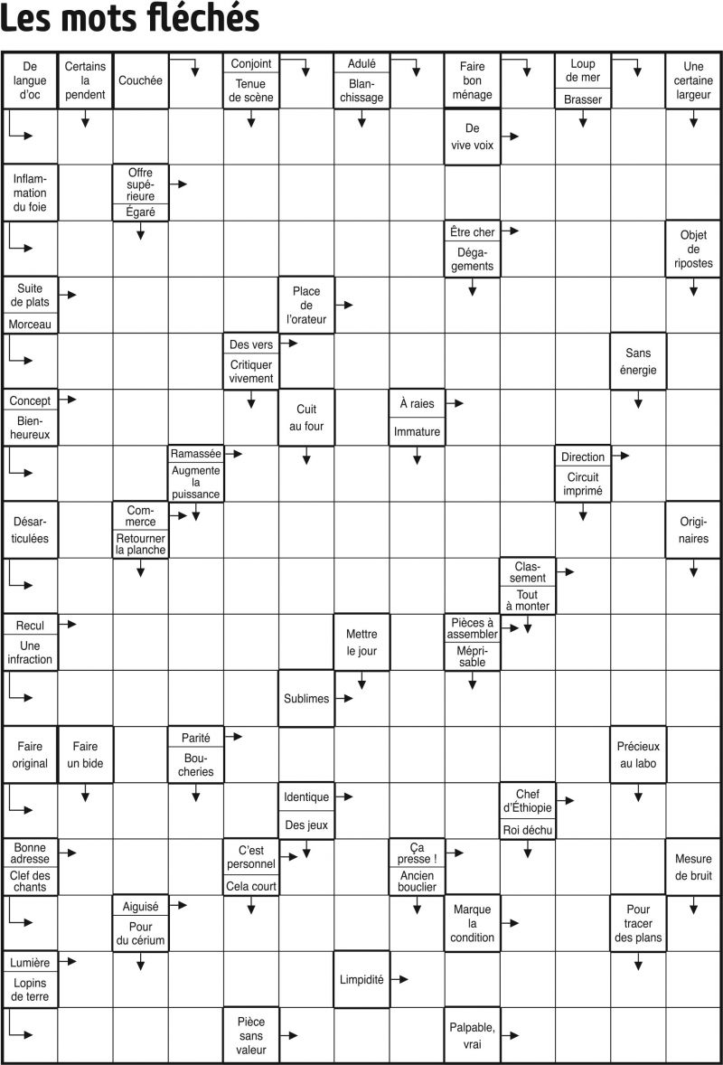 Les mots fléchés