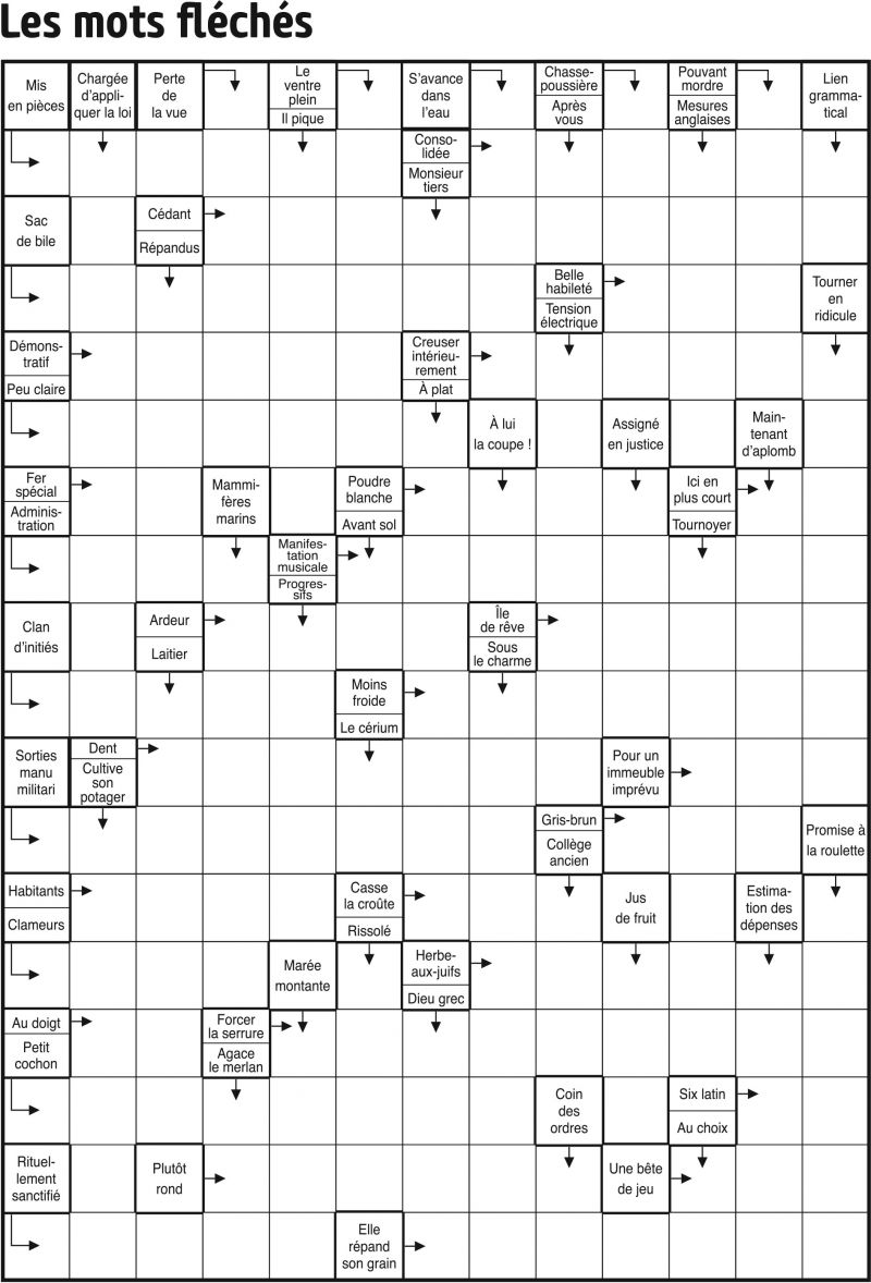 Les mots fléchés