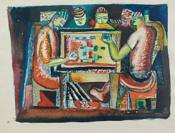 Chakir Hassan al-Saïd, Le Café (1958). Collection Ibrahimi, Bagdad, Amman.