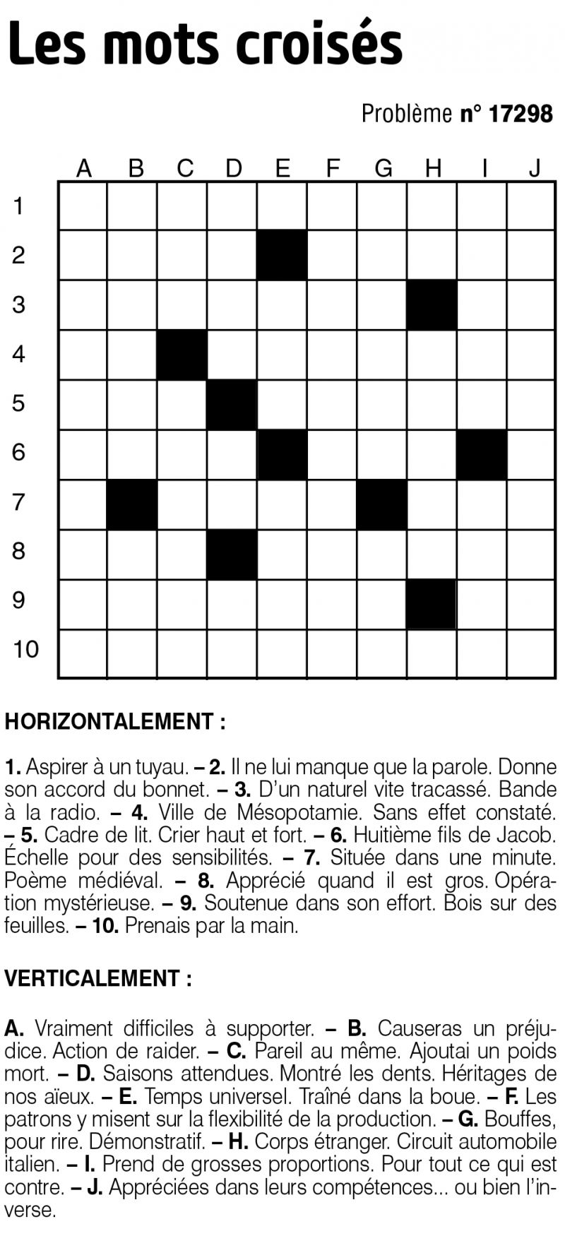 Les mots croisés
