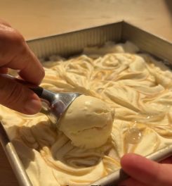 An unusual dessert made with tahini. (Credit: Screenshot taken from the author’s Instagram account.)