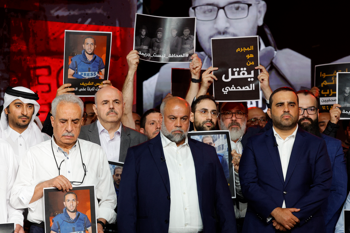Al Jazeera journalists hold vigil for staff slain in Gaza