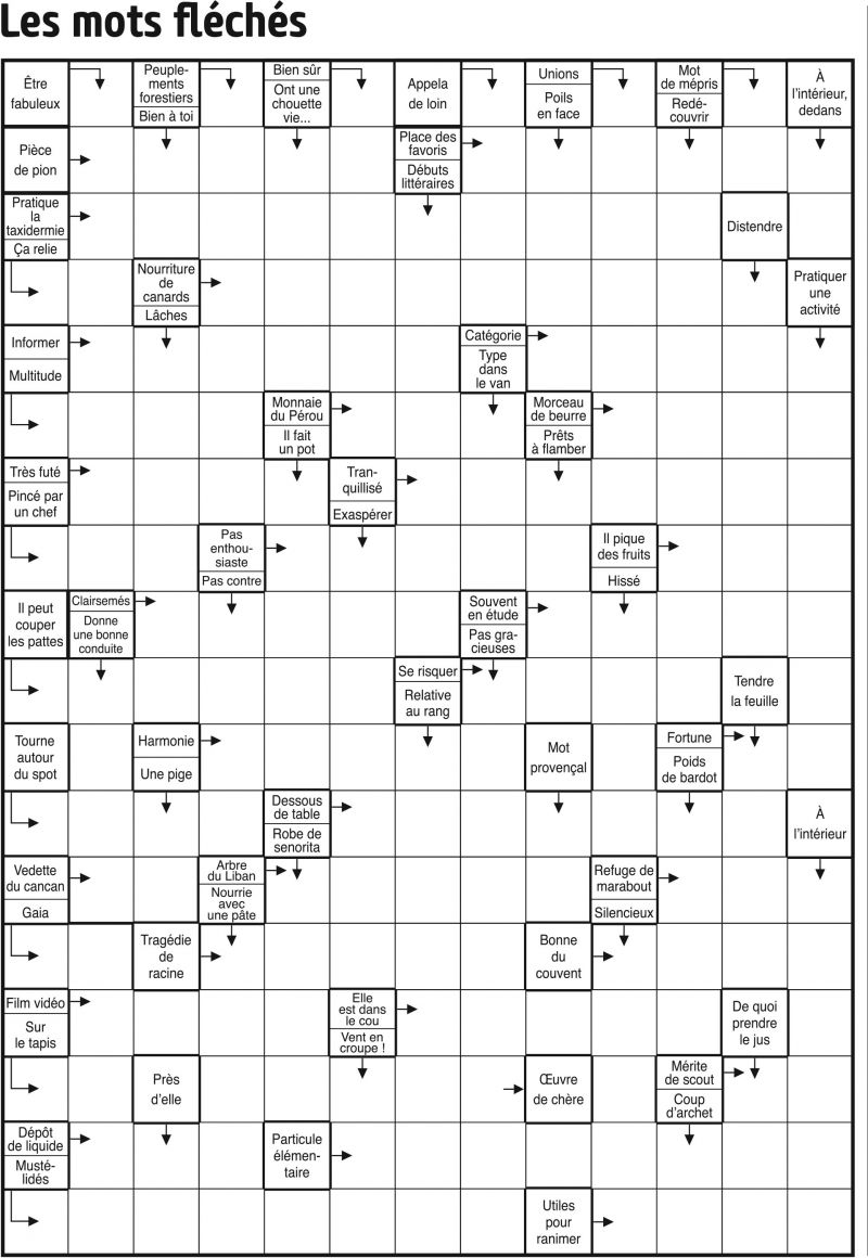 Les mots fléchés