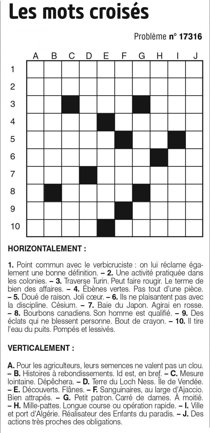 Les mots croisés