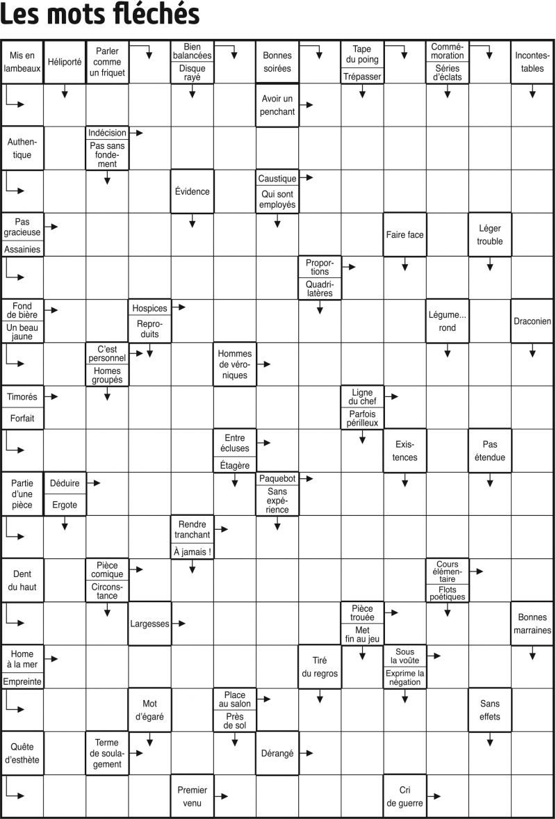 Les mots fléchés