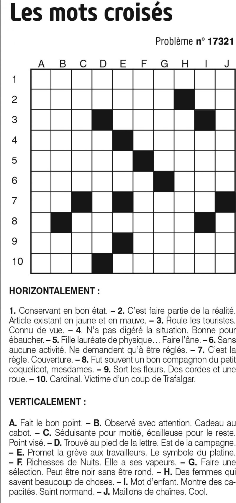 Les mots croisés