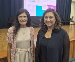 Yasma Fleyhane (g) et Lamia Moubayed à l'Institut des finances Bassel Fleyhane à Beyrouth, le 10 septembre 2025. Ghassan Nehme/L'Orient-Le Jour