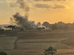 Israeli strike on Debbine, southern Lebanon (Credit: Image sent by our regional correspondent, Muntasser Abdalla)
