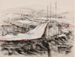 Une œuvre sur papier de l’exposition « Dust and Dawn » de Ghada Zoghbi. Avec l’aimable autorisation de la galerie Janine Rubeiz