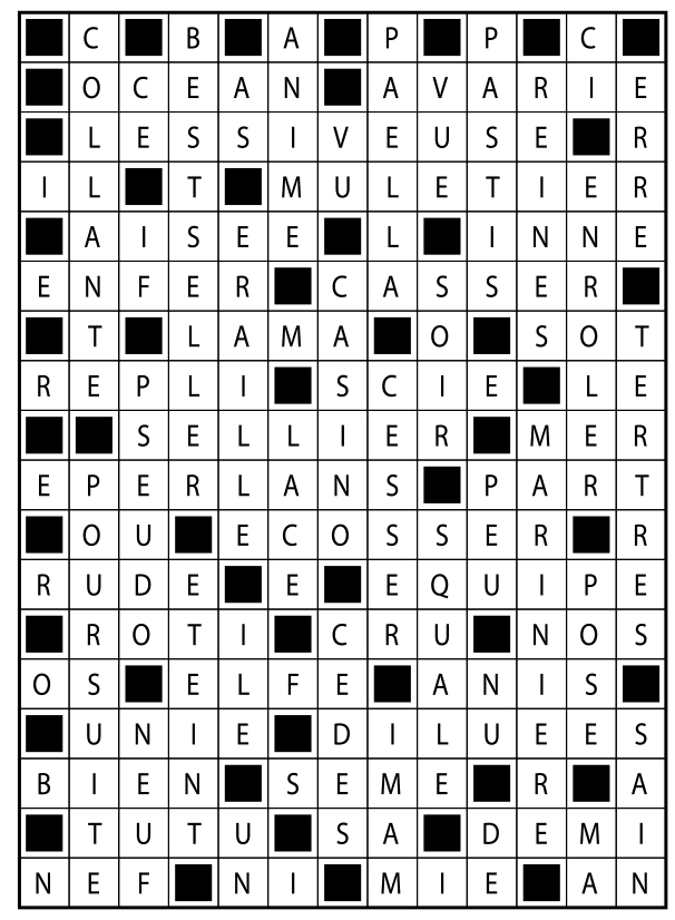 Solutions des mots fléchés du précédent numéro