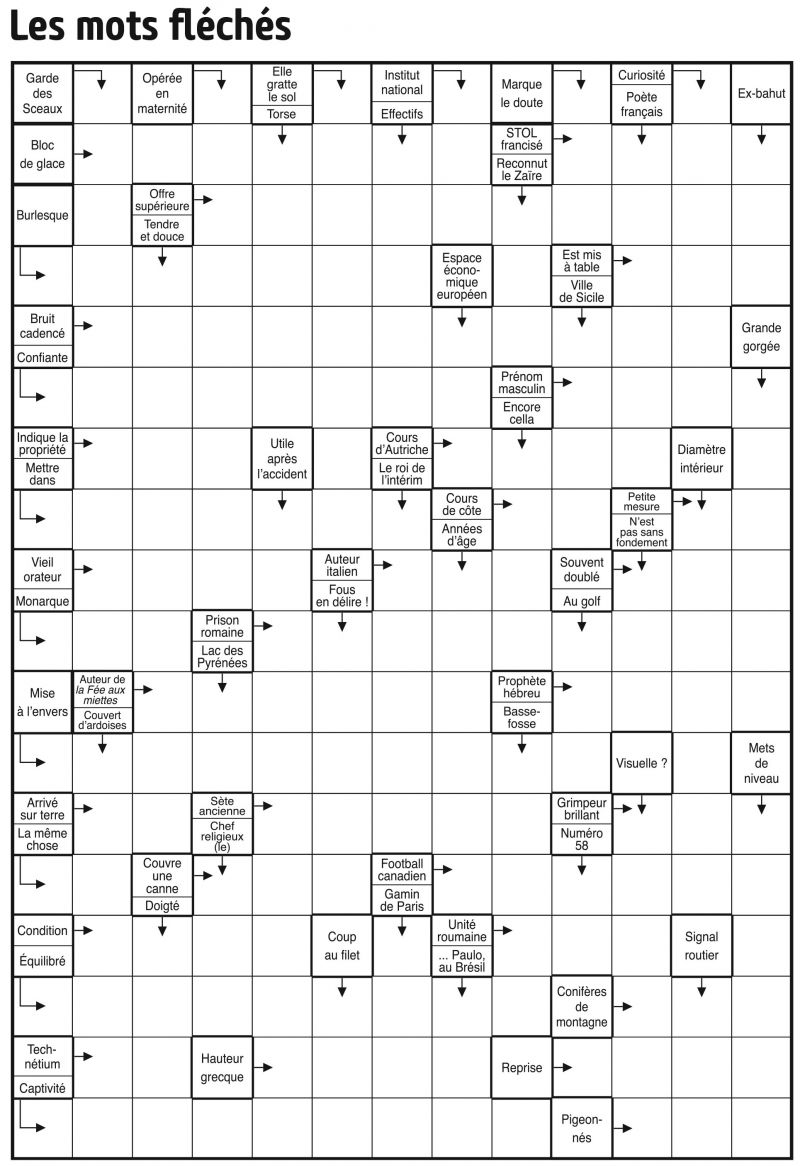 Les mots fléchés