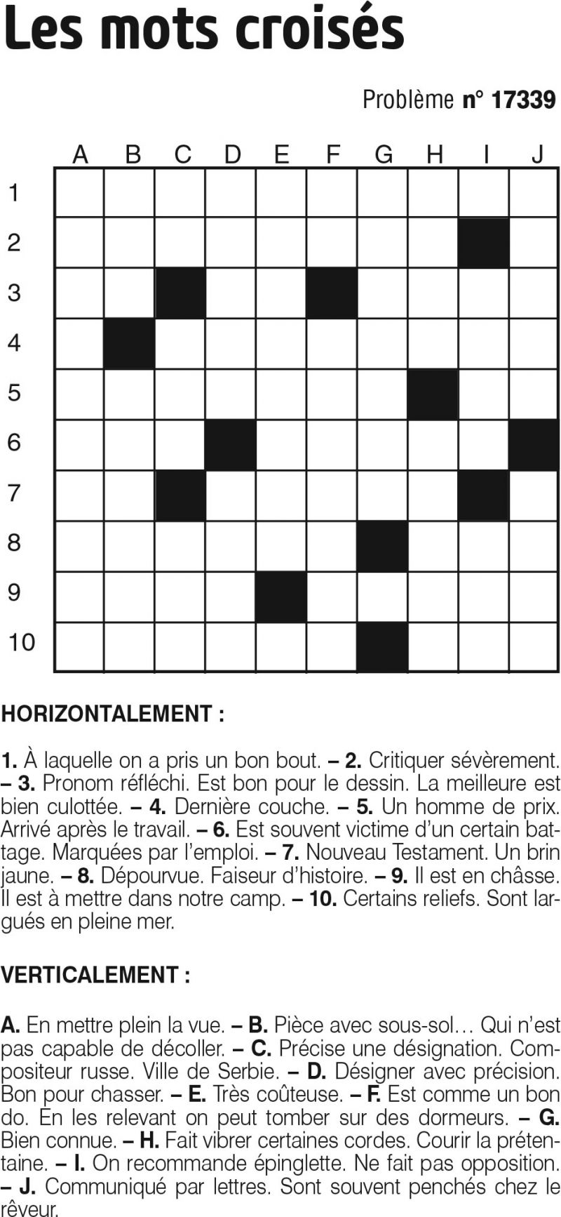 Les mots croisés