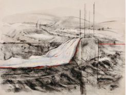 A work on paper from the exhibition “Dust and Dawn” by Ghada Zoghbi. Courtesy of Janine Rubeiz Gallery.