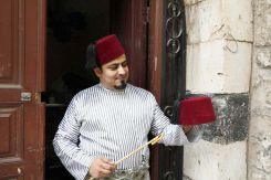 Mohamad Chaar, 38 years old, is the only tarboosh craftsman left in Tripoli — and in Lebanon. (Credit: Rayanne Tawil)