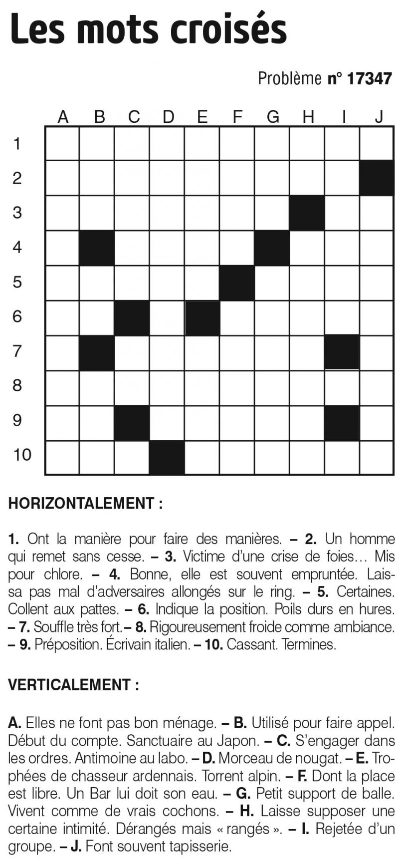 Les mots croisés