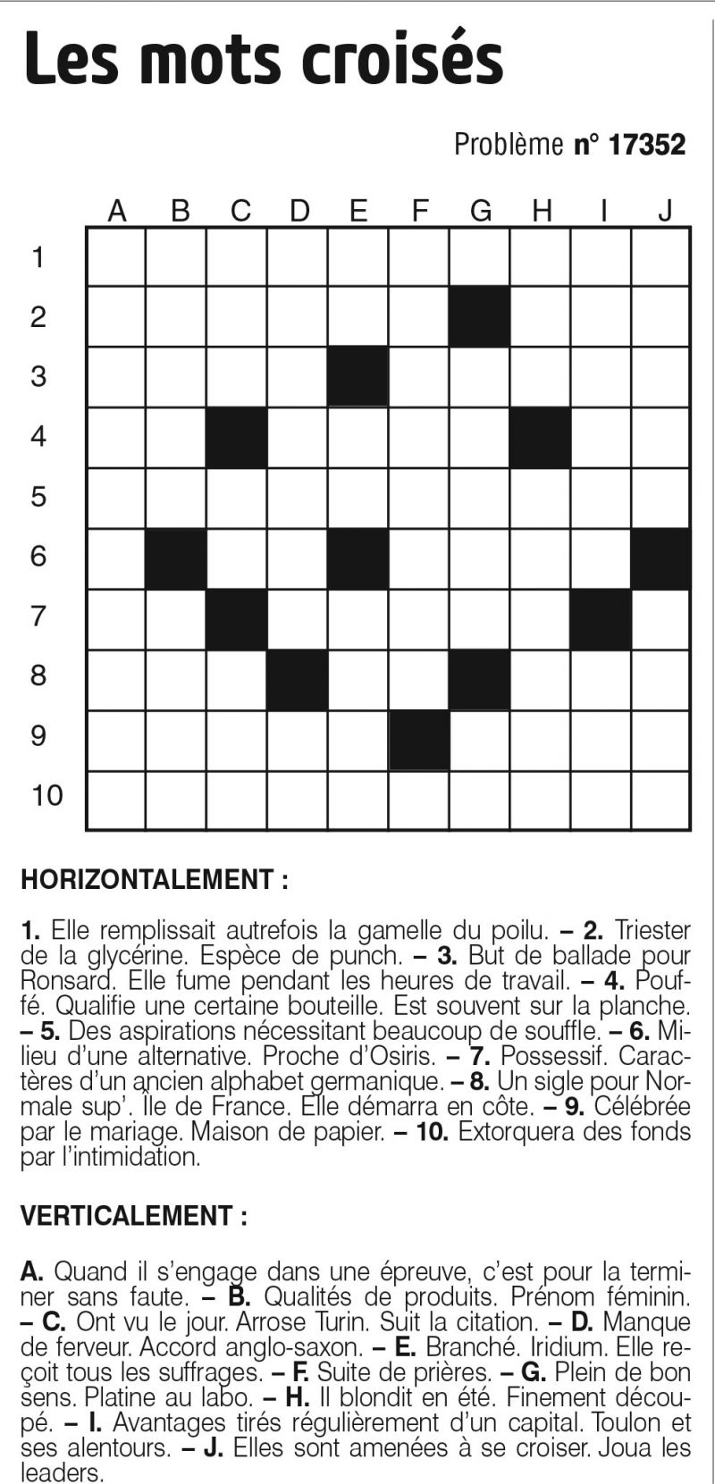 Les mots croisés