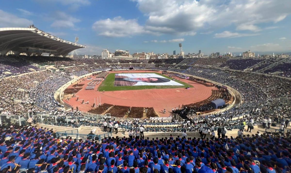 Hezbollah scouts gather at Sports City to commemorate Nasrallah and Safieddine