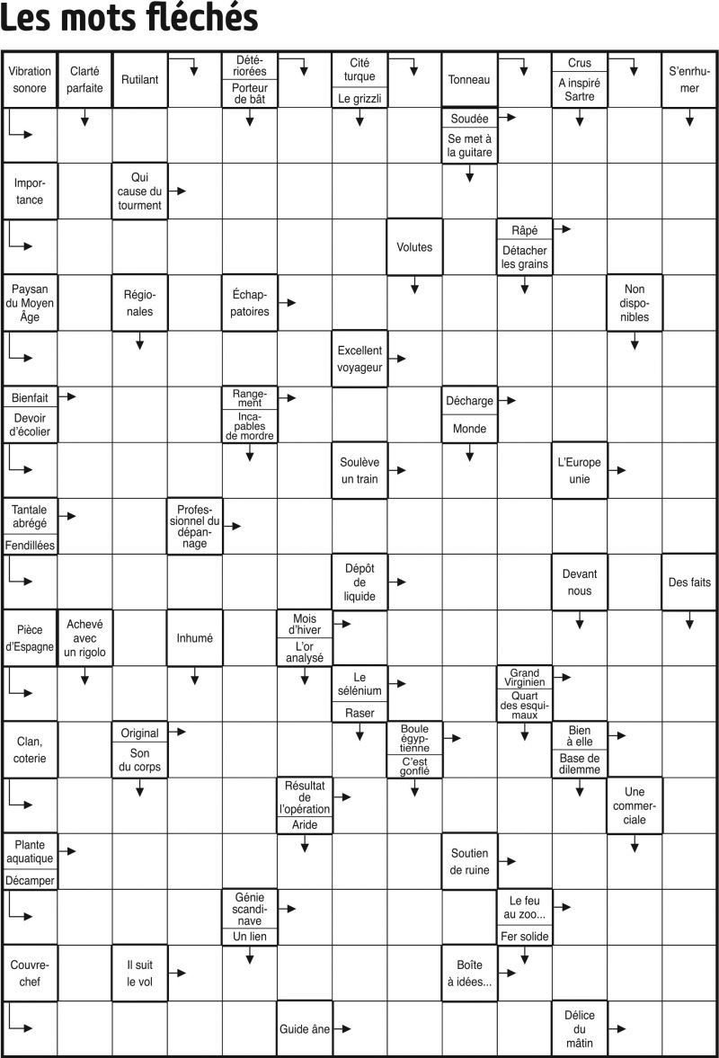 Les mots fléchés