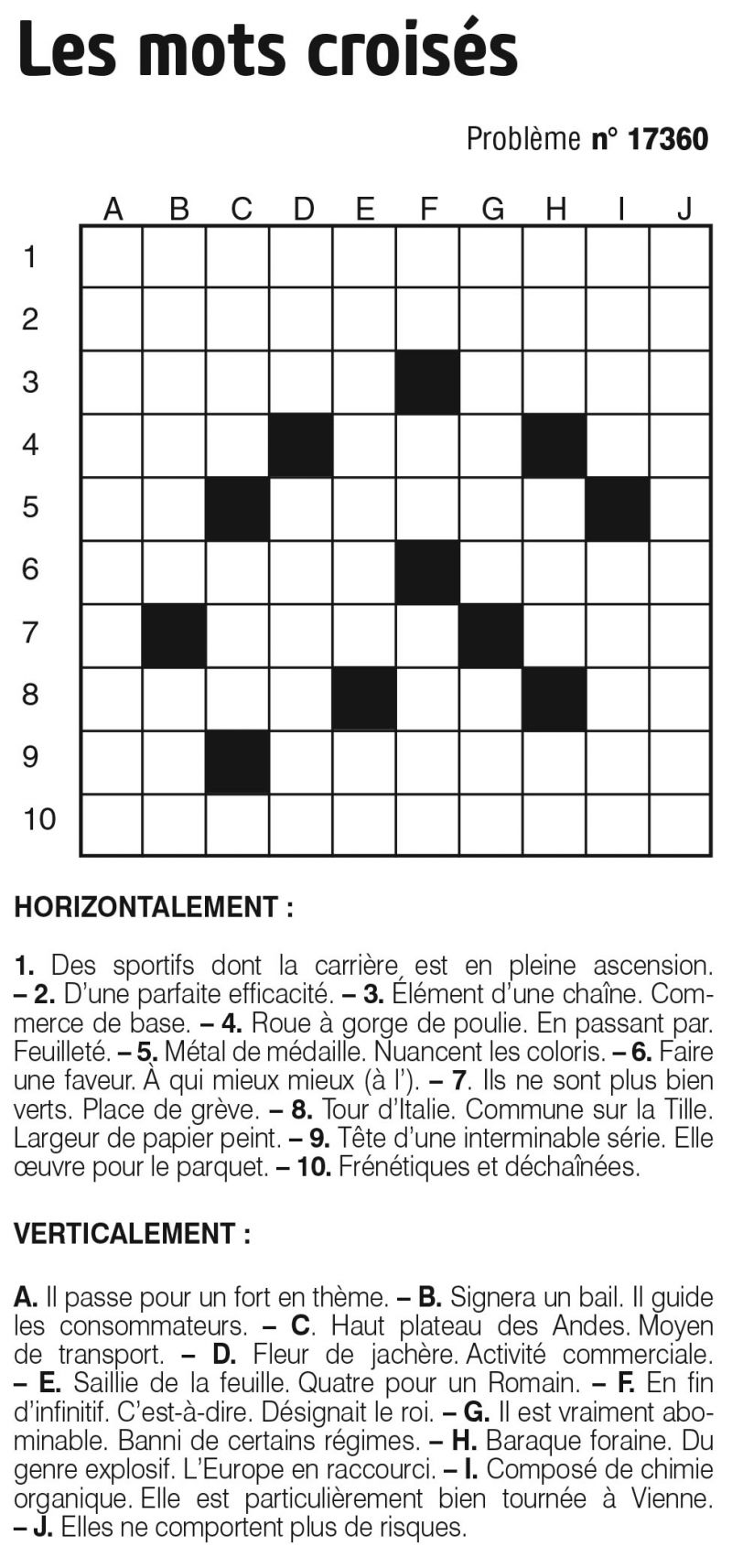 Les mots croisés