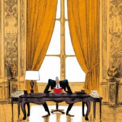 The poster for the exhibition “Diplomacy and Comics – France and the World since 1945.” (Credit: IFL)