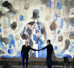 Fred Nevche et Alfred, le duo du concert dessiné "Edmond Dumas Dantès".  Avec l'aimable autorisation de l'artiste