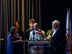 Adel Zaanoun, head of AFP's Gaza bureau, together with Acil Tabbara, head of AFP's Beirut bureau. Photo by Matthieu Karam/L'Orient-Le Jour