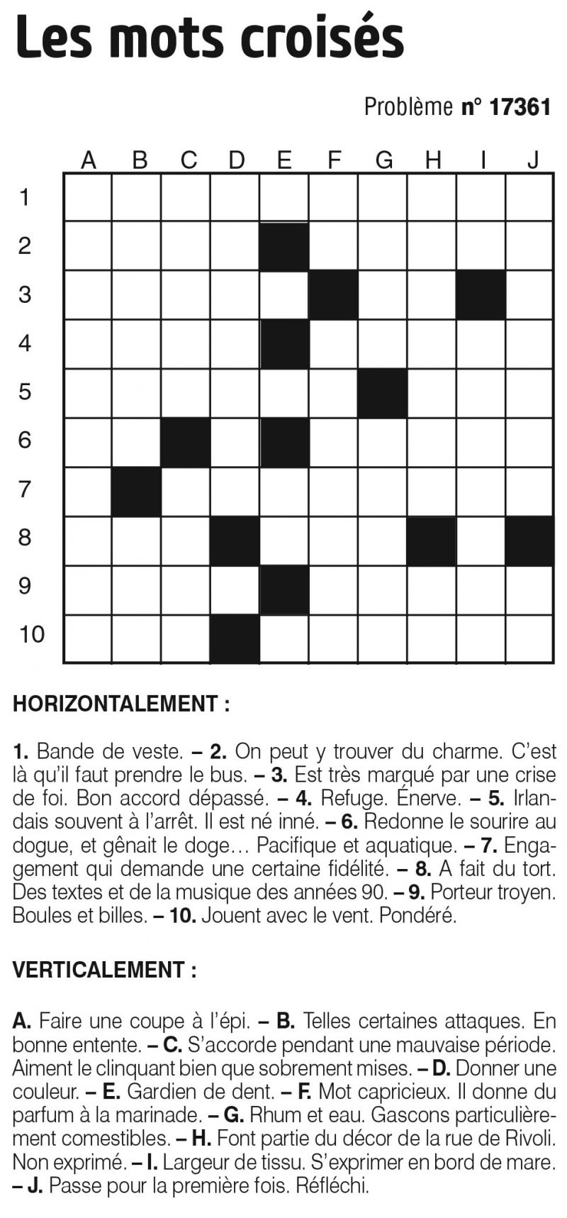 Les mots croisés